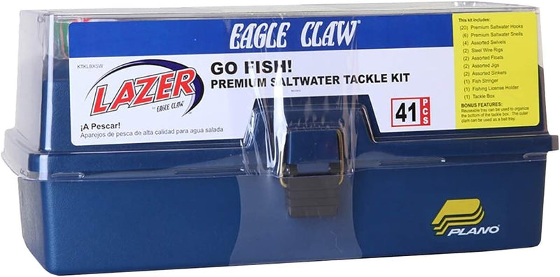 Lazer Sharp Saltwater GO Fish Tackle Box KIT, Clear, One Size (KTKLBXSW-D) Sporting Goods > Outdoor Recreation > Fishing > Fishing Tackle Lazer Sharp   