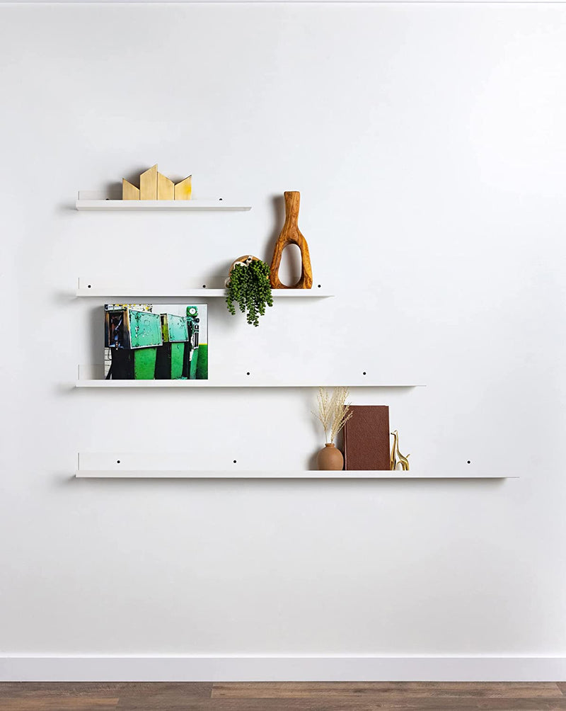 Infinite Design Floating Metal Wall Shelf – Minimalist Premium Floating Shelves MADE in USA | Easily Mounted, Perfect Floating Shelf for Your Living Room, Kitchen, Bathroom or Bedroom | White, 24 Inch Furniture > Shelving > Wall Shelves & Ledges Generic   