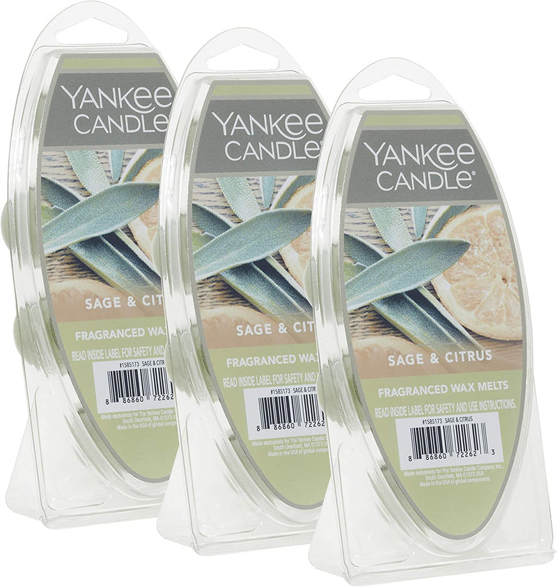 Yankee Candle Home Sweet Home Wax Melts, 3 Packs of 6 (18 Total)  Yankee Candle Company Sage  Citrus  