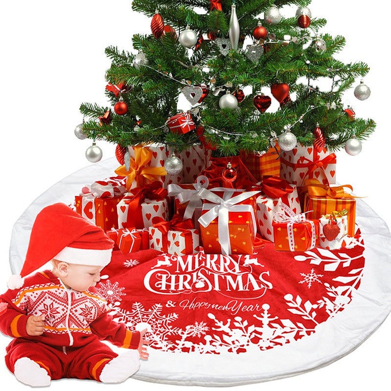 Christmas Tree Skirt Home Party Xmas Trees Base Cover Floor Carpet Decoration round Mat Holiday Indoor Ornament, 90Cm Home & Garden > Decor > Seasonal & Holiday Decorations > Christmas Tree Skirts Discount   