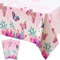 DECORLIFE Gender Reveal Tablecloth, 54 X 108 Inch, Waterproof Pink and Blue Tablecloth for Gender Reveal Party Decorations Home & Garden > Decor > Seasonal & Holiday Decorations Decorlife Butterfly  