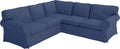 The Thick Cotton Ektorp 2 2 Sofa Cover Replacement Is Custom Made for IKEA Ektorp Corner or Sectional Sofa Slipcover Home & Garden > Decor > Chair & Sofa Cushions Custom Slipcover Replacement Dark Blue  