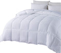 DOMDEC Heavyweight Quilted Comforter Queen Size Cozy Soft Washed Microfiber Duvet Insert down Alternative Fill Hotel Collection Machine Washable Winter Warmth(88X90”, White) Home & Garden > Linens & Bedding > Bedding > Quilts & Comforters DOMDEC White-all Season Twin 