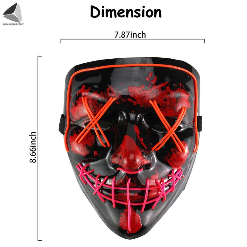 Sixtyshades Halloween Scary Mask Double Colors Led Mask EL Wire Light up Mask for Halloween Cosplay Costume Party (Orange + Green) Apparel & Accessories > Costumes & Accessories > Masks Sixtyshades of Grey   