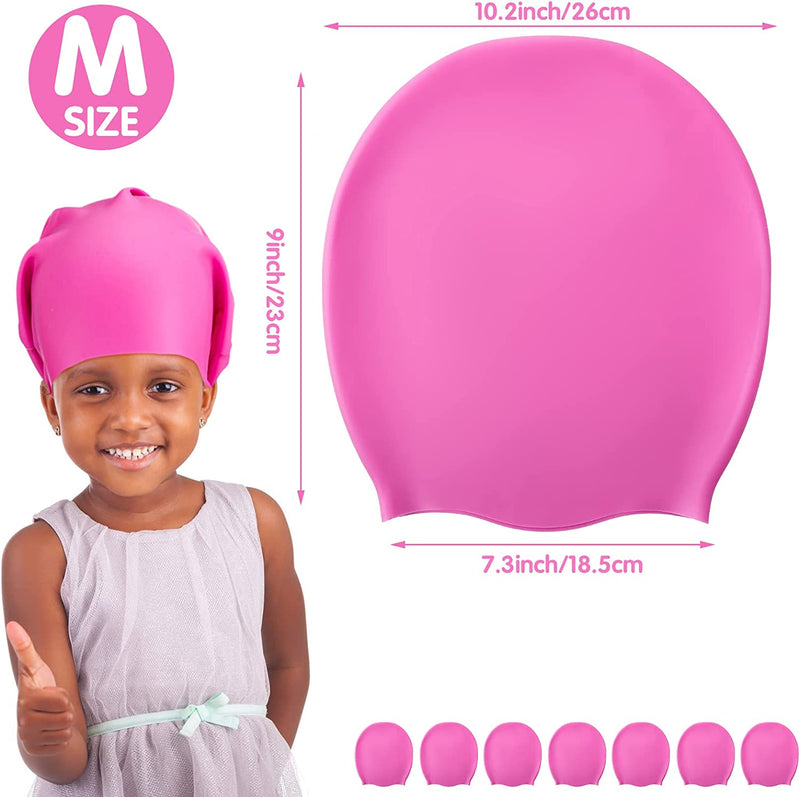 Swimming Cap 2 Pack Silicone Swim Cap for Braids and Dreadlocks Silicone Waterproof Swim Cap Shower Cap for Kids Teens with Long Hair Weaves Hair Extensions Curls Sporting Goods > Outdoor Recreation > Boating & Water Sports > Swimming > Swim Caps Tarpop   