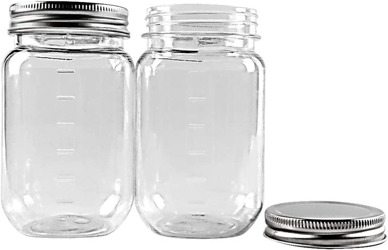 Novelinks 16 Ounce Clear Plastic Jars Containers with Screw on Lids - Refillable round Empty Plastic Slime Storage Containers for Kitchen & Household Storage - BPA Free (20 Pack) Home & Garden > Decor > Decorative Jars novelinks   