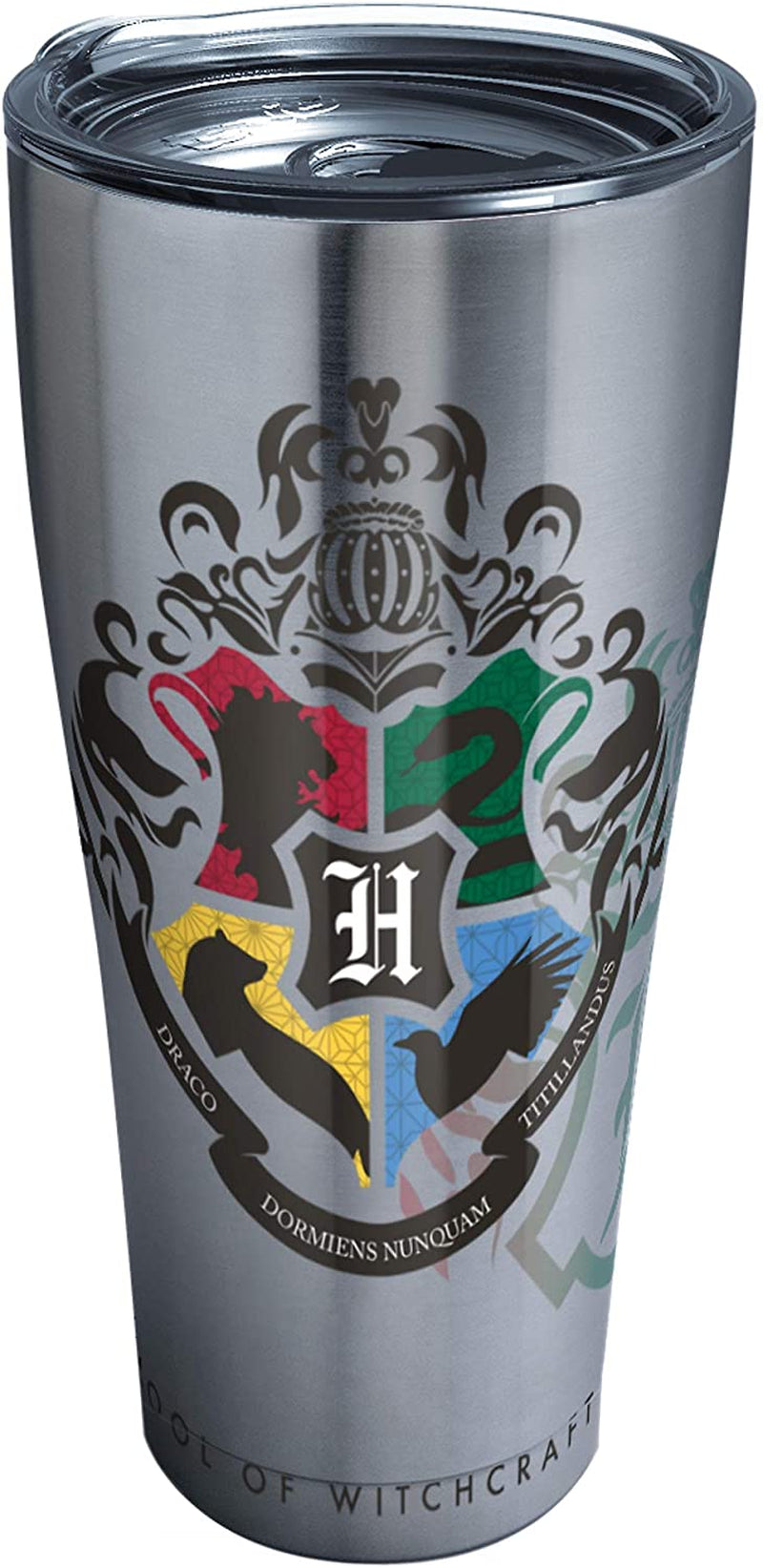 Tervis Harry Potter-Hogwarts Alumni Stainless Steel Insulated Tumbler with Lid, 1 Count (Pack of 1), Silver Home & Garden > Kitchen & Dining > Tableware > Drinkware Tervis Silver Clear and Black Lid 30 oz - Stainless Steel