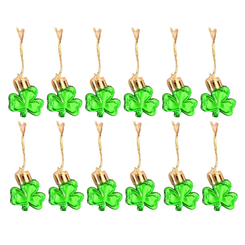 DTOWER 12 Pieces Valentines Day Ornaments for Tree St.Patrick'S Day Porch Shamrock Wall Decor Good Luck Clover Shelf Festival Pendant Light Green Home & Garden > Decor > Seasonal & Holiday Decorations DTOWER Light green  