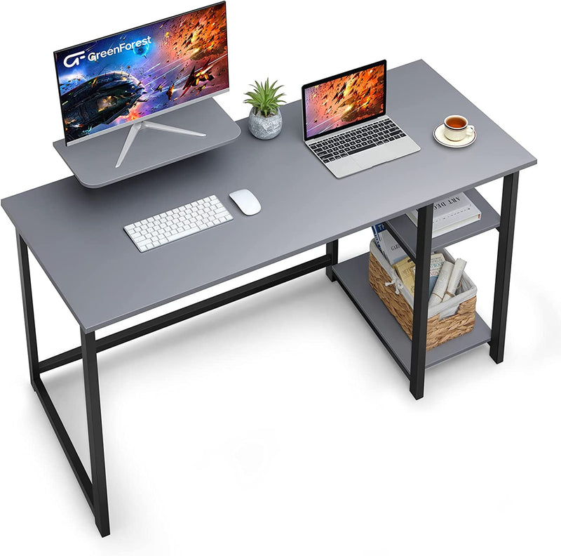 Greenforest Home Office Computer Desk with Monitor Stand and Reversible Storage Shelves,47 Inch Modern Writing PC Work Table,Easy Assembly,Walnut Home & Garden > Household Supplies > Storage & Organization GreenForest Grey 55 inch 