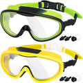 Easyoung 2-Pack Kids Swim Goggles, Wide Vision Swim Goggles for Child from 3-15 Sporting Goods > Outdoor Recreation > Boating & Water Sports > Swimming > Swim Goggles & Masks EasYoung 07.black With Green + Black With Yellow  