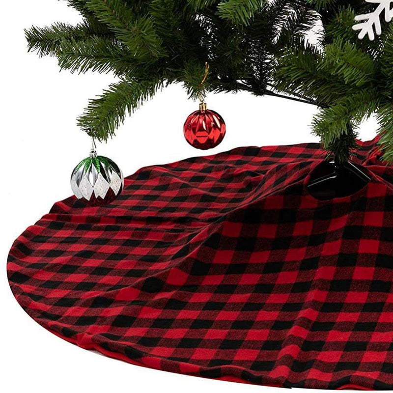 54" Buffalo Plaid Christmas Tree Skirt Red Black Buffalo Check Christmas Tree Skirt for Holiday Christmas Decorations Home & Garden > Decor > Seasonal & Holiday Decorations > Christmas Tree Skirts Slopehill   