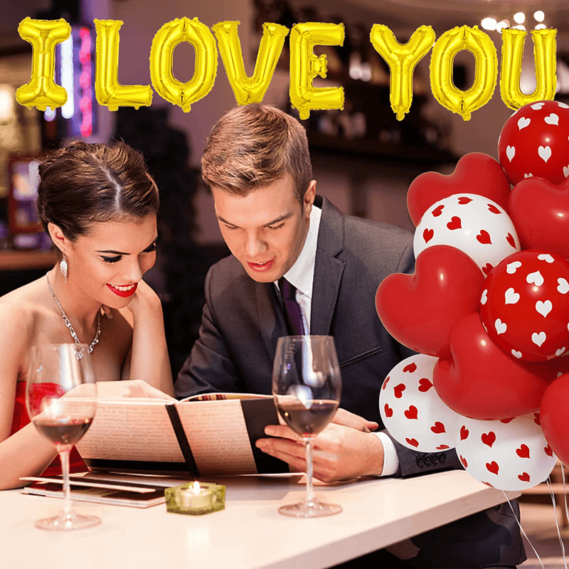 54 Pack I Love You Balloons Valentines Day Decor, Heart Balloon 27 Inch Love-Bear Kit with 1000 Pcs Red Rose Petals, Romantic Decorations Special Night for Valentines Day Party Birthday Wedding Proposal Anniversary Decorations Arts & Entertainment > Party & Celebration > Party Supplies Attmu   