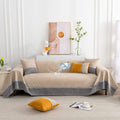 EAVD Boho Couch Cover Beige Sectional Couch Cover Durable Chenille Couch Cover with Lace Edge Solid Couch Protectors from Cats Dogs Scratching Sofa Couch Cover for 2 Cushion Couch(71"X118",Beige) Home & Garden > Decor > Chair & Sofa Cushions EAVD Khaki#waterproof X-Large(71"x 134") 