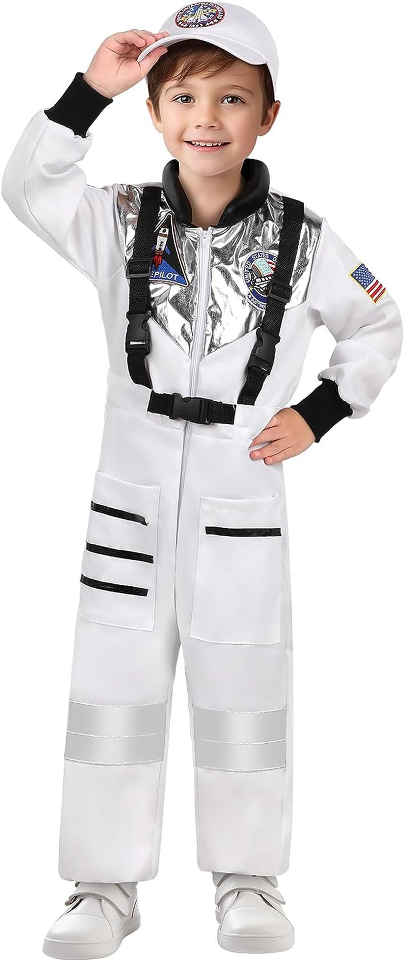 GIFTINBOX Astronaut Costume for Kids Toddler, Halloween Costumes for Boys Girls Kids 3-10, Space Costume Dress up Role Play  GIFTINBOX Medium (7-8 Yrs)  