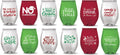 Pen Kit Mall PKM - Stemless Wine Glasses - Set of 12 - NOVELTY FUNNY SAYINGS - CAMPING -CHRISTMAS - NEW YEARS HALLOWEEN (Not Glass) (CHRISTMAS THEMED) Home & Garden > Kitchen & Dining > Tableware > Drinkware PEN KIT MALL CHRISTMAS THEMED  