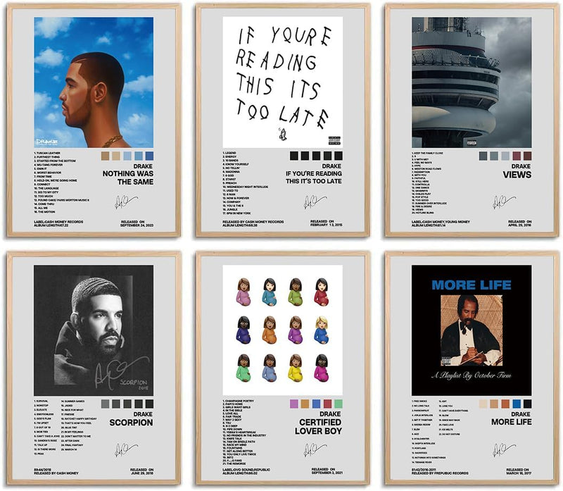 Arctic Monkeys Posters, Artwork and Tracklist Posters Music Album Cover Set of 6 for Room Aesthetic Wall Art Teens Room Decor 8X10 Inch Unframed  Generic Drakeposters  