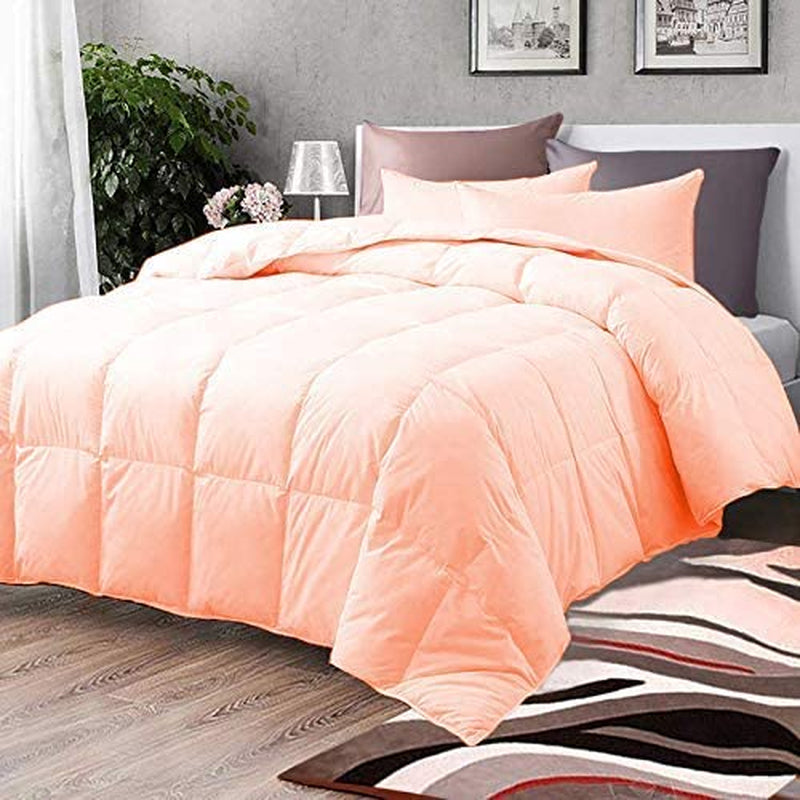 Comforter Bed Set - All Season Chocolate down Alternative Quilted Comforter Bed Set - 100% Cotton 800 Thread Count - Duvet Insert or Stand Alone Comforter - 3 Pcs Set - Oversized Queen Home & Garden > Linens & Bedding > Bedding > Quilts & Comforters BSC Collection Peach Oversized King 
