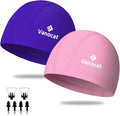 2 Pack Lycra Swim Caps for Women Men, High Elasticity Spandex Fabric Swimming Caps for Long/Short Hair, Comfortable Swim Hats with Ear Plugs & Nose Clip Sporting Goods > Outdoor Recreation > Boating & Water Sports > Swimming > Swim Caps HUNAN MYSTYLE SPORT CO.，LTD. Pink+Purple  