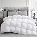 Puredown® Lightweight down Comforter King Size, Super Breathable Mesh Spliced Summer Duvet Insert, Light Warmth Bedding Comforters, Filled with 75% Down Home & Garden > Linens & Bedding > Bedding > Quilts & Comforters puredown Solid White King 