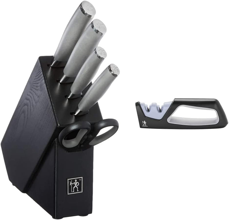HENCKELS Modernist Razor-Sharp 6-Pc Knife Set, German Engineered Informed by 100+ Years of Mastery, Chefs Knife Home & Garden > Kitchen & Dining > Kitchen Tools & Utensils > Kitchen Knives JA46I Stainless Steel Knife Set + Sharpener 6 pc