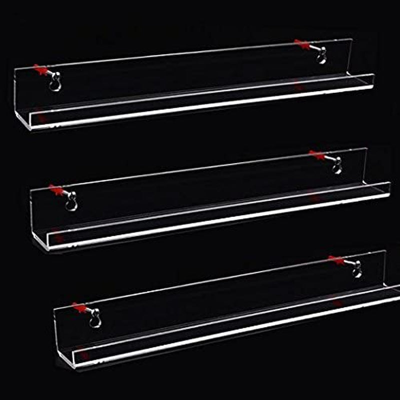 Sooyee 6 Pack 15 Inch Acrylic Invisible Kids Floating Bookshelf for Kids Room,Modern Picture Ledge Display Toy Storage Wall Shelf,Clear Furniture > Shelving > Wall Shelves & Ledges Sooyee   