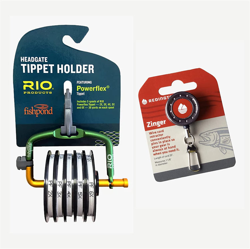 RIO Products Fly Fishing Tippet Head Gate, 2X-6X Powerflex Tippet, 30 Yard Spools, Clear Sporting Goods > Outdoor Recreation > Fishing > Fishing Rods Far Bank Enterprises Headgate + Zinger  
