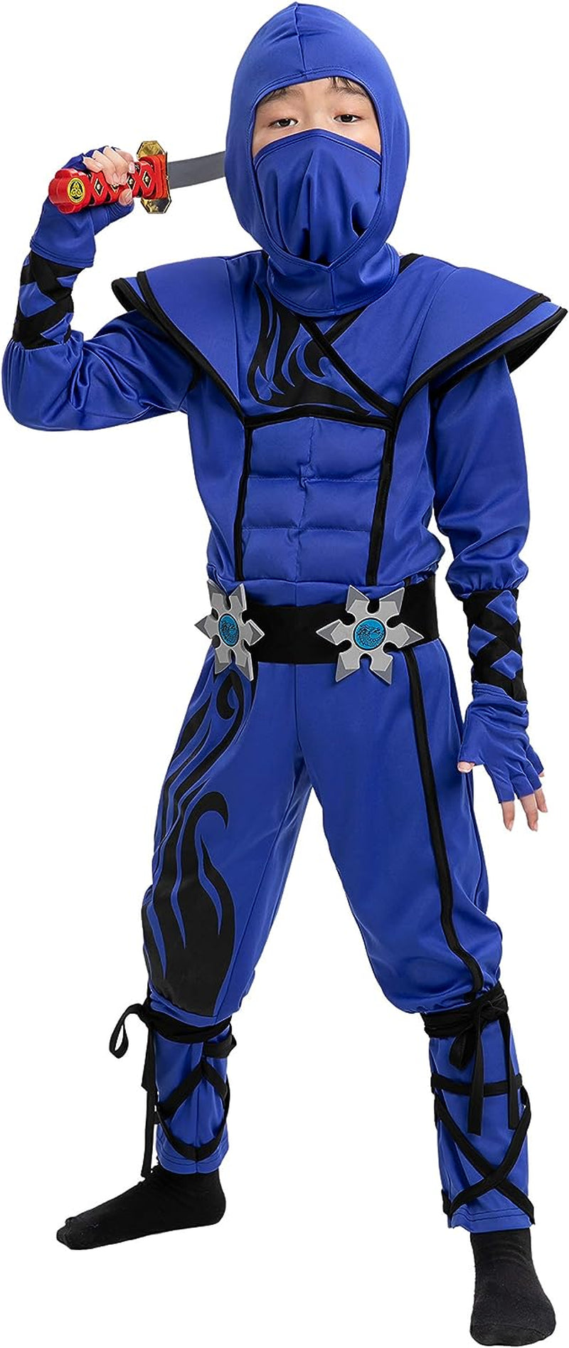 Spooktacular Creations Striking Blue Ninja Costume for Child Stealth Costume Halloween Kids Kung Fu Outfit (Small (5-7 Yr))  Joyin Inc   