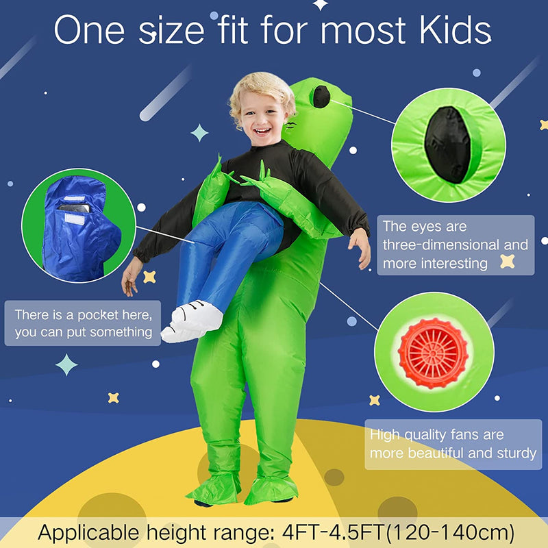 ZIZWO Inflatable Alien Costume for Kids/Teens, Alien Halloween Inflatable Costumes Funny Blow up Alien Costume Kids (Alien-Kids)  ZIZWO   