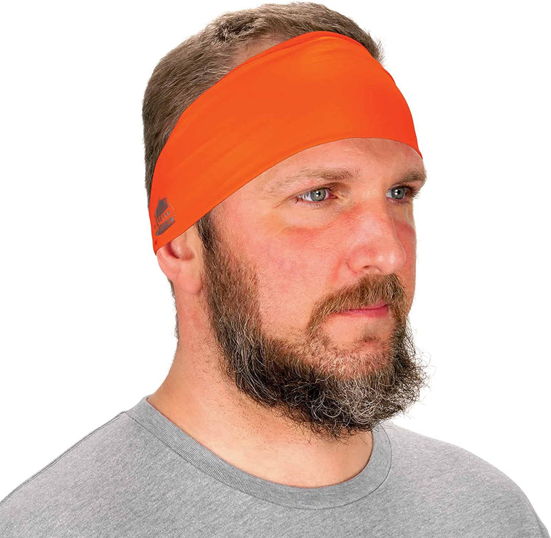 Ergodyne Chill Its 6634 Cooling Headband, Sports Headbands for Men and Women, Moisture Wicking , Orange Sporting Goods > Outdoor Recreation > Winter Sports & Activities Ergodyne Orange  