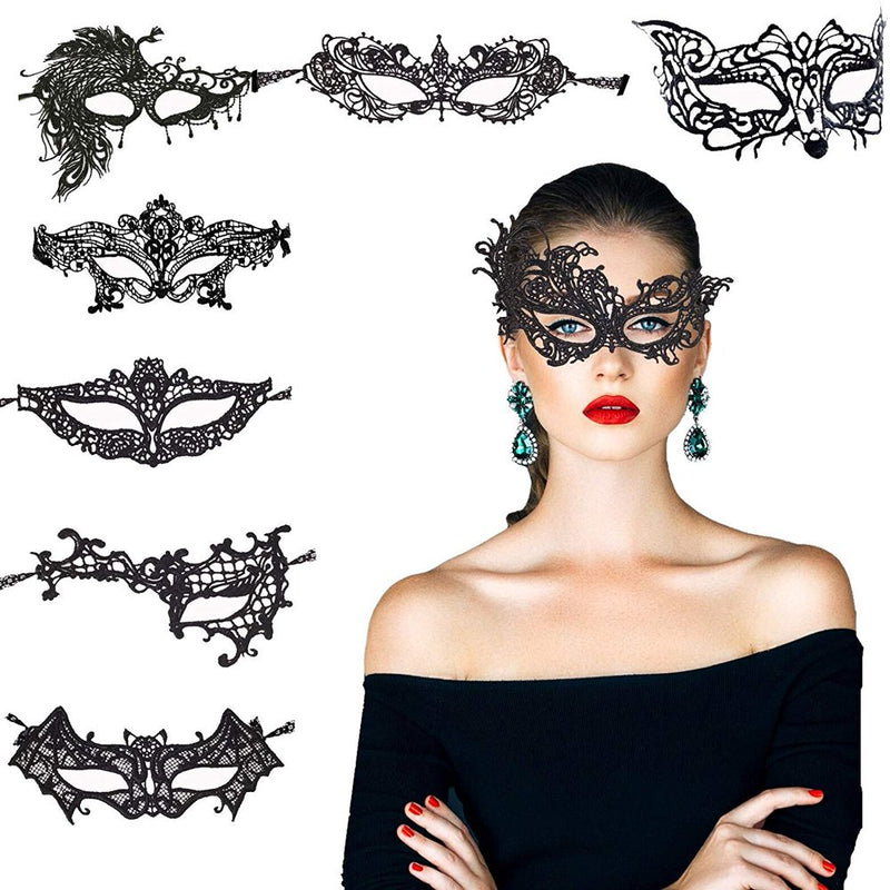 TAZEMAT 8 Pack Gothic Venetian Lace Eye Masks Sexy Masquerade Lace Eye Mask for Halloween Costume Party Apparel & Accessories > Costumes & Accessories > Masks TAZEMAT   