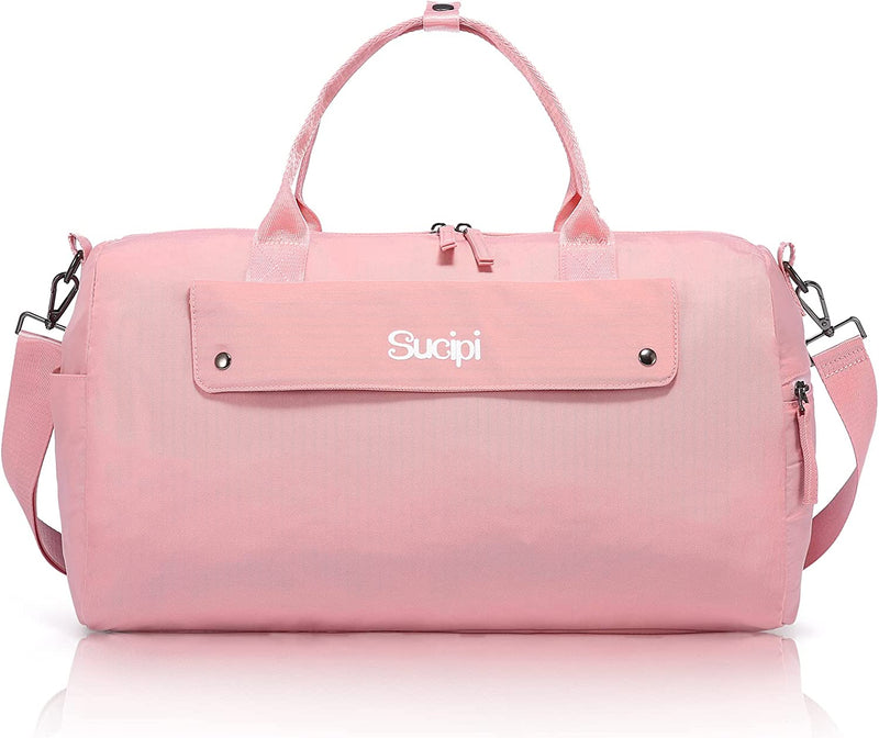 Small Duffle Bag with Wet Pocket & Shoes Bag, Sucipi Sports Gym Bag, Travel Duffle Bag for Women, Girls and Kids, Lightweight and Waterproof(Pink) Home & Garden > Household Supplies > Storage & Organization Sucipi   
