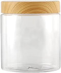 QINXI Empty Transparent Plastic Bottles with Wooden Lid Container Kitchen Food Tea Coffee Storage Bottles Jars Home & Garden > Decor > Decorative Jars QINXI (A)400ml  