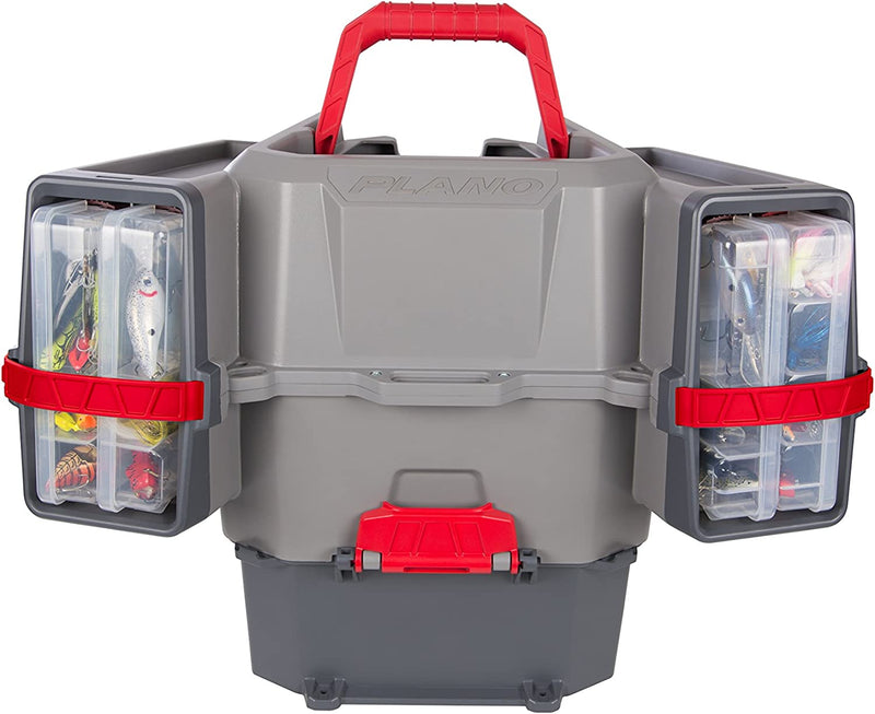Plano PLAM80700 Kayak V-Crate Tackle Box and Bait Storage, Premium Tackle Storage, Grey/Red, One Size Sporting Goods > Outdoor Recreation > Fishing > Fishing Tackle PLANO MOLDING COMPANY   