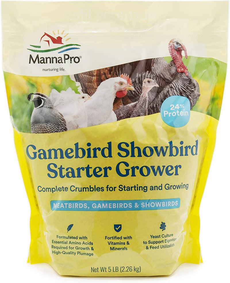 Manna Pro Gamebird Showbird Crumbles|Formulated with Vitamins & Minerals|5 Pounds Animals & Pet Supplies > Pet Supplies > Bird Supplies > Bird Food Manna Pro 5 Pound (Pack of 1)  