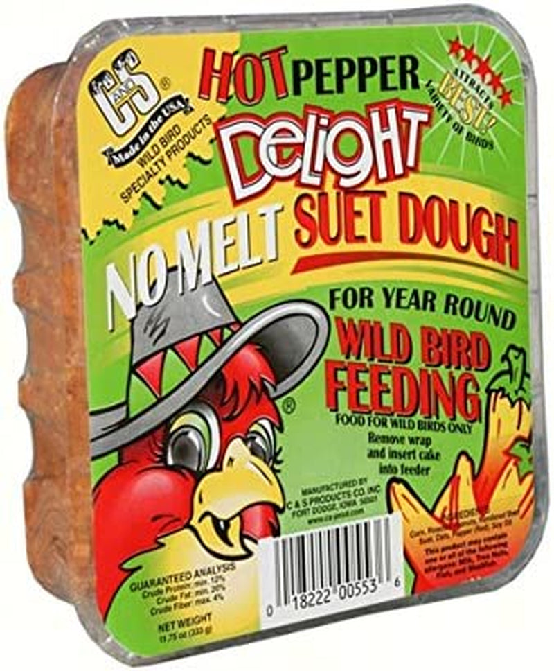 C&S CS12553 11.75 Oz Hot Pepper Delight Wild Bird No Melt Suet Dough Animals & Pet Supplies > Pet Supplies > Bird Supplies > Bird Food C And S Products Company Inc   