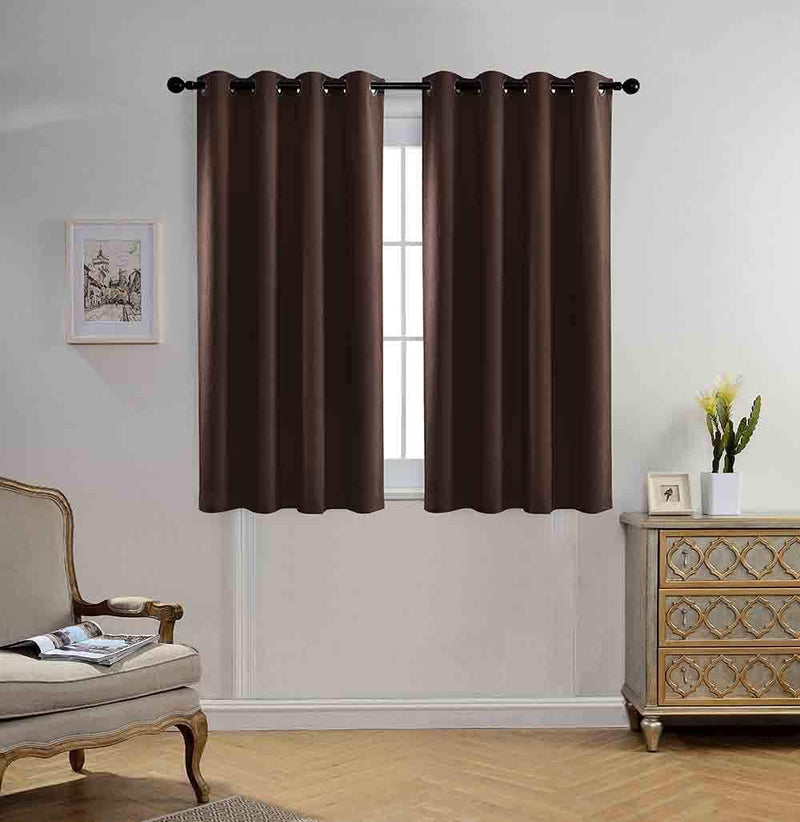 Miuco Room Darkening Texture Thermal Insulated Blackout Curtains for Bedroom 1 Pair 52X63 Inch Black Home & Garden > Decor > Window Treatments > Curtains & Drapes MIUCO Chocolate 52x63 inch 