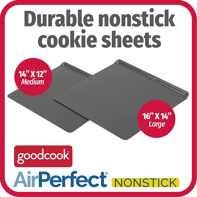 Goodcook Airperfect Set of 2 Insulated Nonstick Baking Cookie Sheets, Assorted Pan Sizes Home & Garden > Kitchen & Dining > Cookware & Bakeware GoodCook   