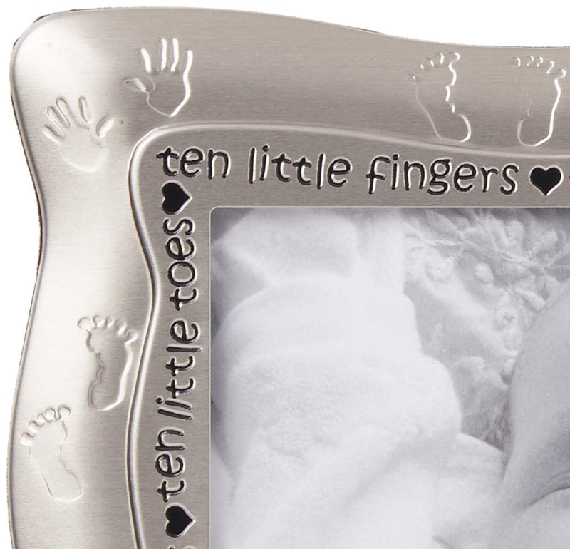 Malden International Designs Ten Little Fingers, Ten Little Toes Pewter Picture Frame, 4X6, Silver