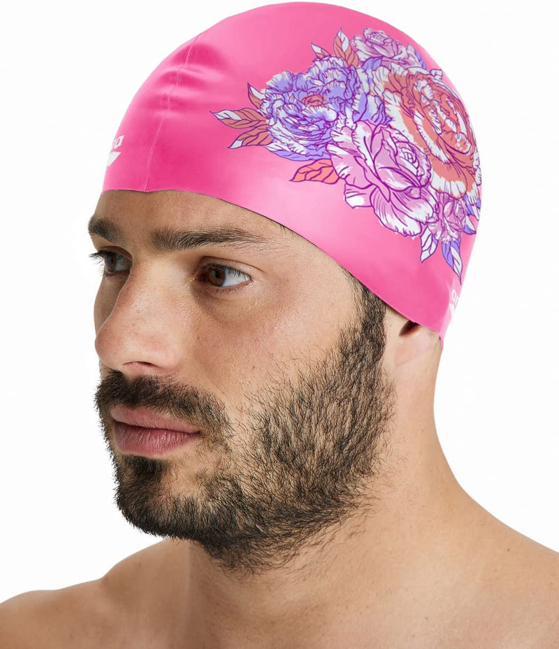 Arena Unisex Silicone Swim Cap for Adults, Solids and Prints Sporting Goods > Outdoor Recreation > Boating & Water Sports > Swimming > Swim Caps arena Pink/Multi  