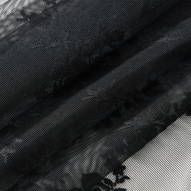 Kotile Black Lace Curtains 84 Inches Long - Vintage Floral Black Sheer Curtains 2 Panels, Gothic Sheer Lace Curtains for Living Room, Rod Pocket Black Sheer Window Curtain Panels, 52 X 84 Inch, Black Home & Garden > Decor > Window Treatments > Curtains & Drapes Kotile   