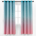 Reepow Rainbow Kids Blackout Curtains for Boys Girls Bedroom Playroom, Tulle Overlay Star Cut Out Curtains with Stainless Steel Gromment Top - 52" X 63" X 2 Panels Sporting Goods > Outdoor Recreation > Fishing > Fishing Rods Reepow Pink Blue 52×84×1 Panel 