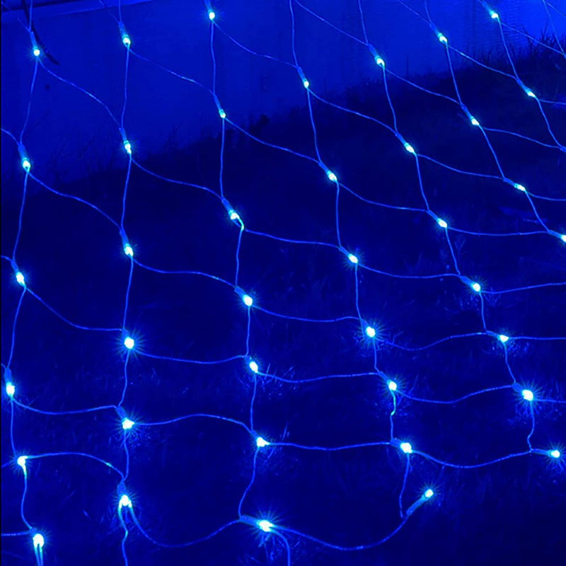 Outdoor Christmas Net Lights, 4.9Ft X 4.9Ft 96 LED Fairy String Light with 8 Lighting Modes, Connectable Light for Garden Tree Bushes, Holiday Wedding Party Decorations,Blue Home & Garden > Decor > Seasonal & Holiday Decorations Morttic   