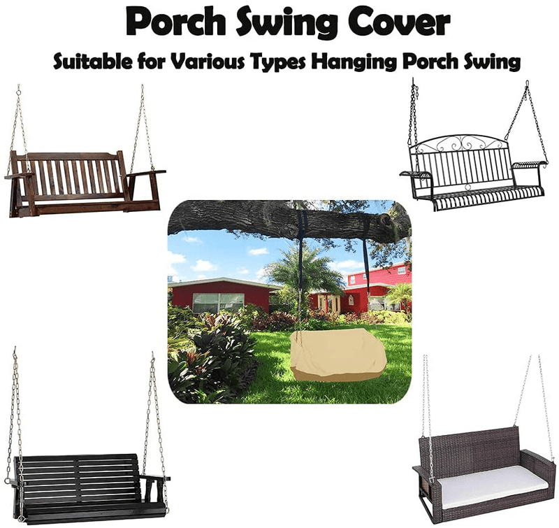 56”Lx25”Wx32”H Hanging Porch Swing Cover Waterproof for Outdoor Funiture Heavy Duty Patio 2 Seat Wooden Yard Swing Chair Cover Replacement Home & Garden > Lawn & Garden > Outdoor Living > Porch Swings StorMaster   