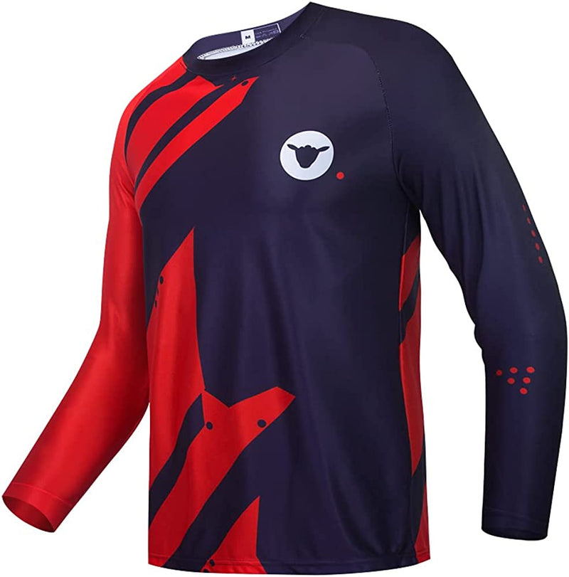 Men'S MTB Jersey Long Sleeve Mountain Bike Shirt Bicycle Cycling Tops Quick Dry&Moisture-Wicking Sporting Goods > Outdoor Recreation > Cycling > Cycling Apparel & Accessories KOL DEALS 019 Medium 