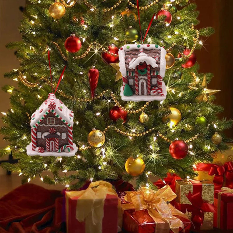 Pendants Gift Chrismas Decor Festive Resin Durable Festival Supplies Bread Earth Home Decoration Christmas Small House  BibiCola   