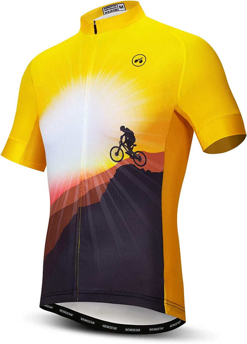 JPOJPO Men'S Cycling Jersey Bicycle Short Sleeved Bicycle Jacket with Pockets Sporting Goods > Outdoor Recreation > Cycling > Cycling Apparel & Accessories JPOJPO Bike Chest42.5-45.6"=Tag XL 