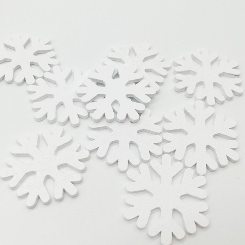 FRCOLOR 100Pcs Christmas Mini Snowflake Wooden White Snow Flake Craft Christmas Decoration Supplies Home & Garden > Decor > Seasonal & Holiday Decorations& Garden > Decor > Seasonal & Holiday Decorations FRCOLOR   