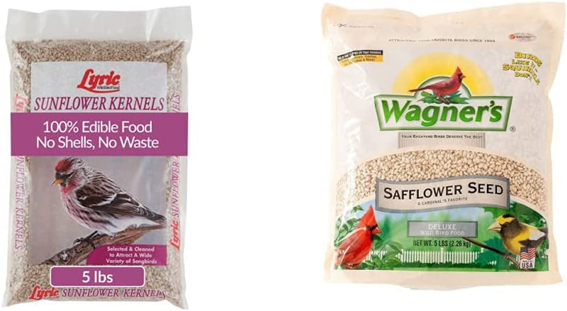 Lyric Sunflower Kernels Wild Bird Seed No Waste Bird Food Attracts Finches & More 25 Lb. Bag Animals & Pet Supplies > Pet Supplies > Bird Supplies > Bird Food Lyric Sunflower Kernels + Safflower Seed Bird Food 5 lb bag 