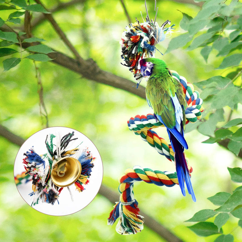 3Pcs Bird Perchs Bird Stand Toy and 1Pcs Bird Rope Perches, Wood Parrot Stand Platform Colorful Sand Paw Grinding Stick Cage Accessories Exercise Toys for Cockatiel Conure Budgies Parakeet (Wood+Rope) Animals & Pet Supplies > Pet Supplies > Bird Supplies Bac-kitchen   