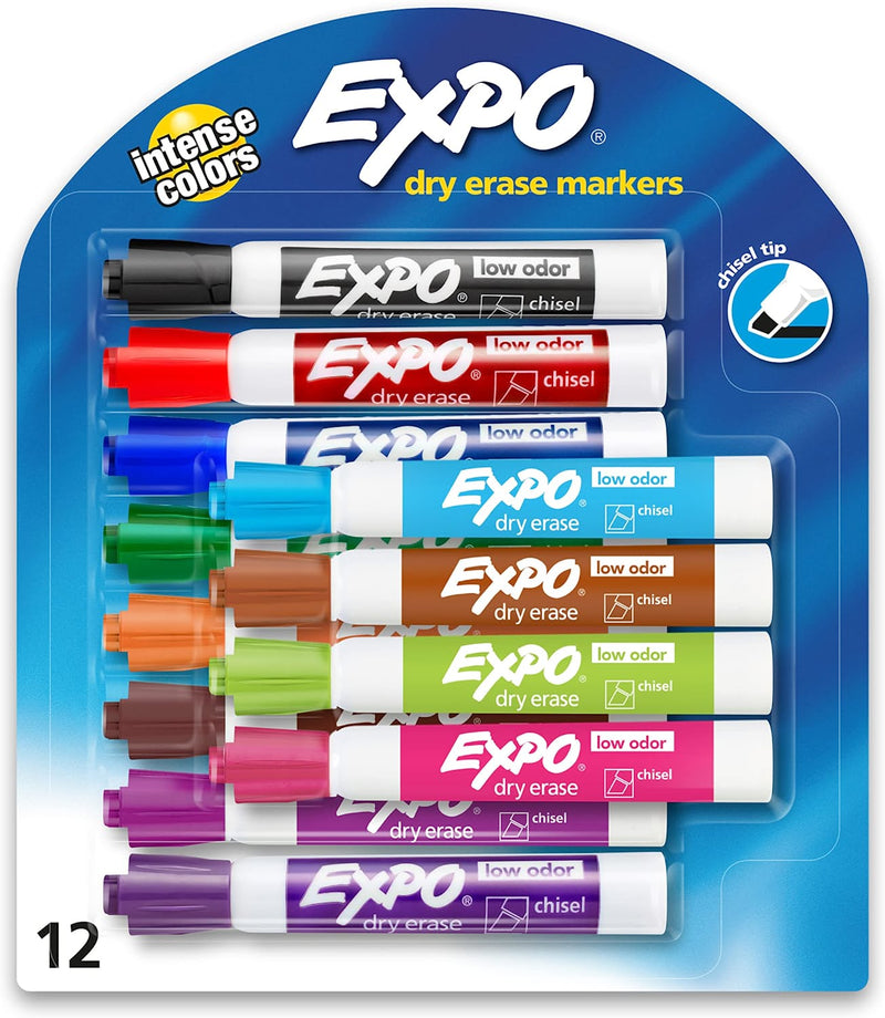EXPO Low Odor Dry Erase Markers, Chisel Tip, Assorted Colors, 12 Count Sporting Goods > Outdoor Recreation > Fishing > Fishing Rods Sanford Markers 12 Count (Pack of 1) 